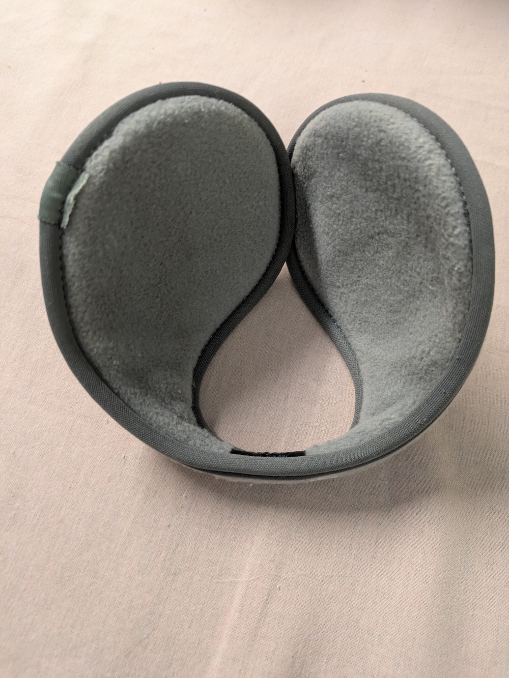 Grey Plush On-Ear Headphones Ear Warmer - Soft Fleece Comfort